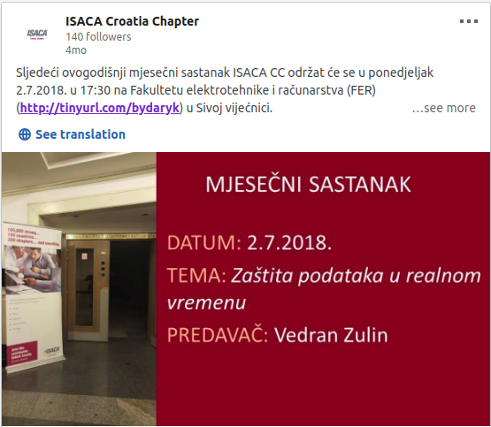 ISACA - announcement